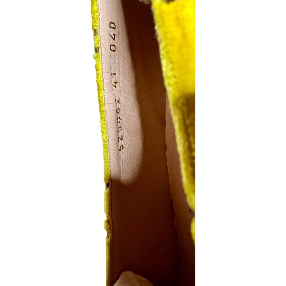 Gucci Yellow Velvet GG Marmont Block Heel Pumps – Size 41 100% Authentic New - Picture 15 of 16